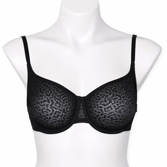DKNY Other - NWT DKNY Modern Lace Unlined Demi Bra 32DD Black Sheer Mesh Underwire